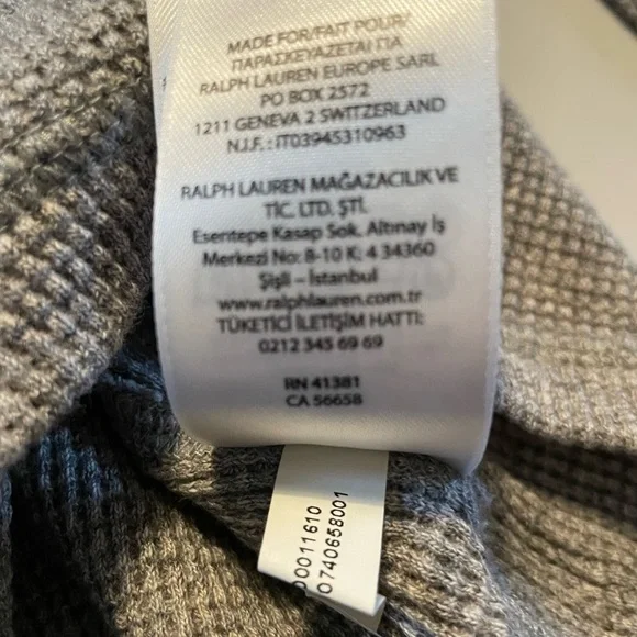Men’s Polo Ralph Lauren Waffle Knit Graphic Thermal XL Grey & Blue Nautical GUC - Picture 7 of 7